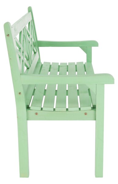KONDELA Drevená záhradná lavička, neo mint, 124 cm, FABLA