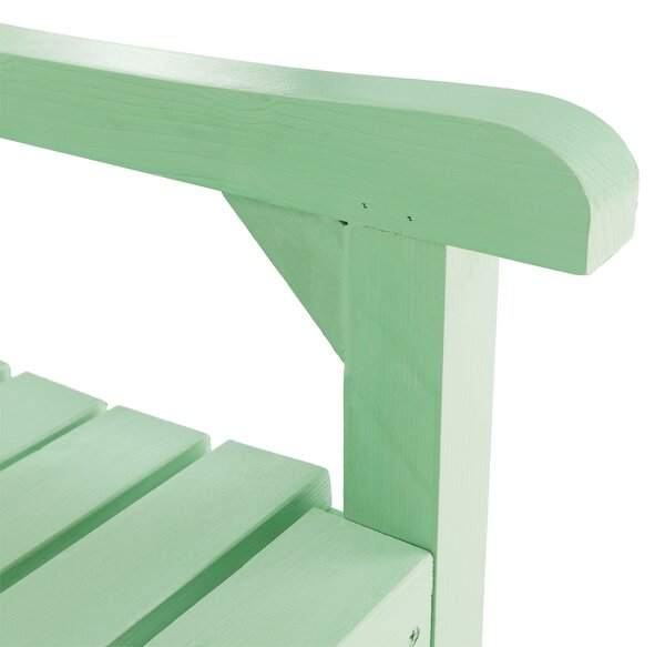 KONDELA Drevená záhradná lavička, neo mint, 124 cm, FABLA