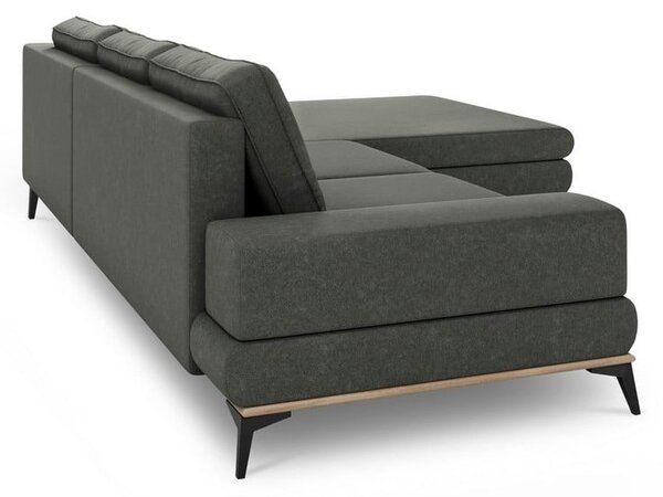 Tmavosivá rozkladacia rohová pohovka Windsor & Co Sofas Planet, pravý roh