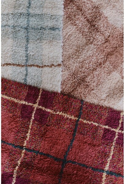 Svetloružový prateľný/ručne tkaný bavlnený koberec 90x120 cm Tartan Rose – Lorena Canals