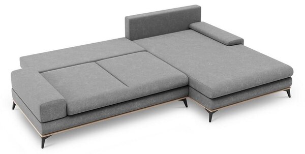 Sivá rozkladacia rohová pohovka Windsor & Co Sofas Planet, pravý roh