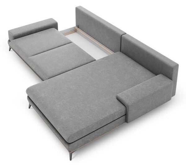 Sivá rozkladacia rohová pohovka Windsor & Co Sofas Planet, pravý roh
