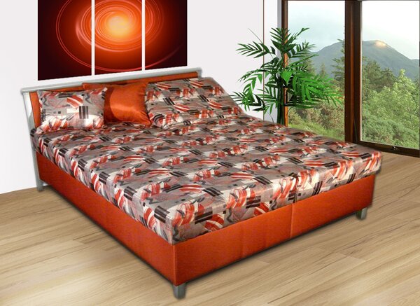 Čalúnená posteľ s úložným priestorom Sabina Barva: skořicová