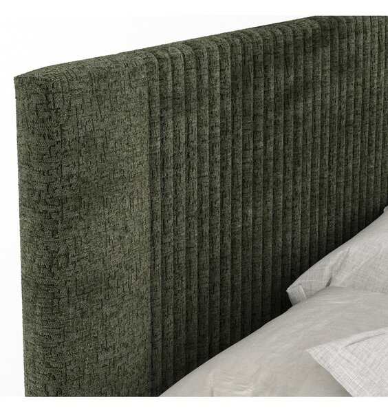 Tmavozelená boxspring posteľ s úložným priestorom 200x200 cm Bergamo – Maison de Rêve