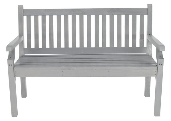 KONDELA Drevená záhradná lavička, sivá, 124 cm, KOLNA