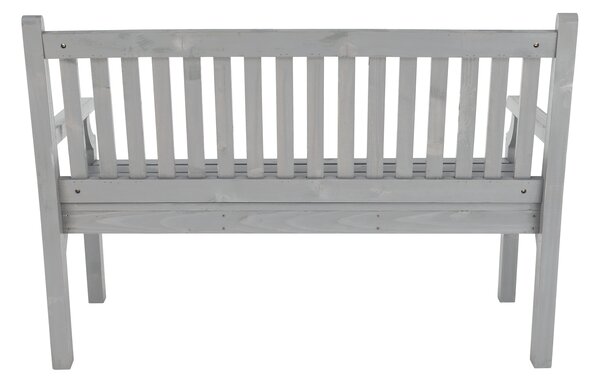 KONDELA Drevená záhradná lavička, sivá, 124 cm, KOLNA