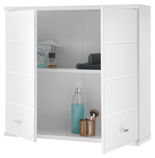 ZÁVESNÁ SKRINKA, biela s vysokým leskom, biela, 76/71/23 cm Xora - Kúpeľňové skrinky