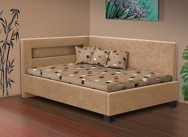 Čalúnená posteľ s úložným priestorom Mia Robin 140 matrac: bez matrace, farba čalúnenie: béžová, úložný priestor: bez úložného priestoru