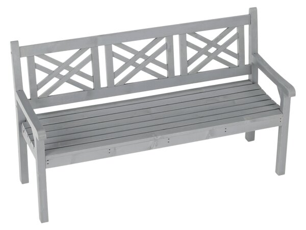 KONDELA Drevená záhradná lavička, sivá, 150 cm, FABLA