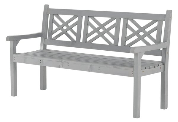 KONDELA Drevená záhradná lavička, sivá, 150 cm, FABLA