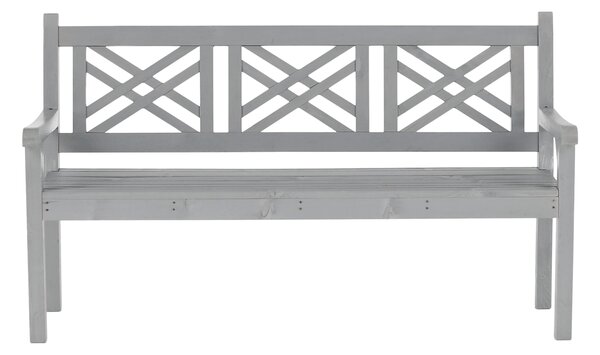 KONDELA Drevená záhradná lavička, sivá, 150 cm, FABLA