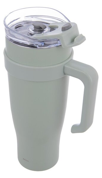 Šalviový zelený termo hrnček so slamkou 1,2 l Termo – Orion