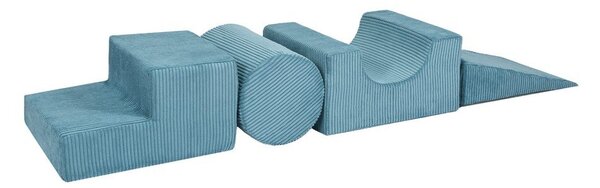 Tyrkysovomodré menčestrové penové ihrisko 45x170x30 cm Montessori – Meowbaby
