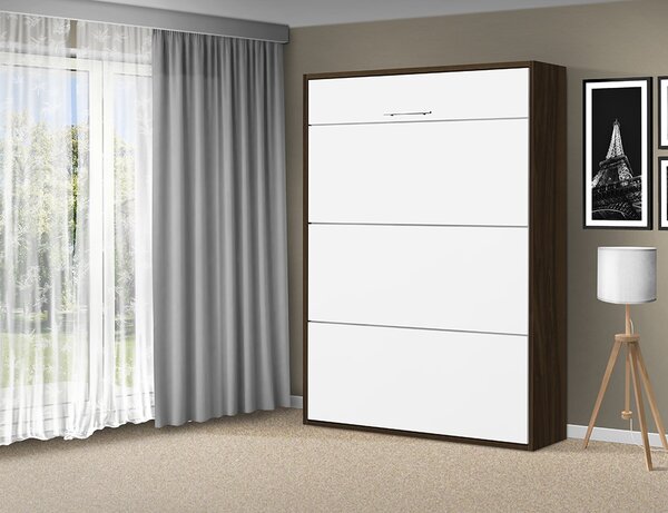 Sklápacia posteľ VS 1054 P - 200x160 cm A štandardná nosnosť, farba lamina: orech/biele dvere