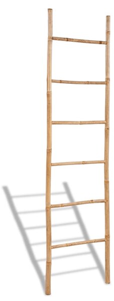 Bambusový rebrík na uteráky so 6 šteblíkmi