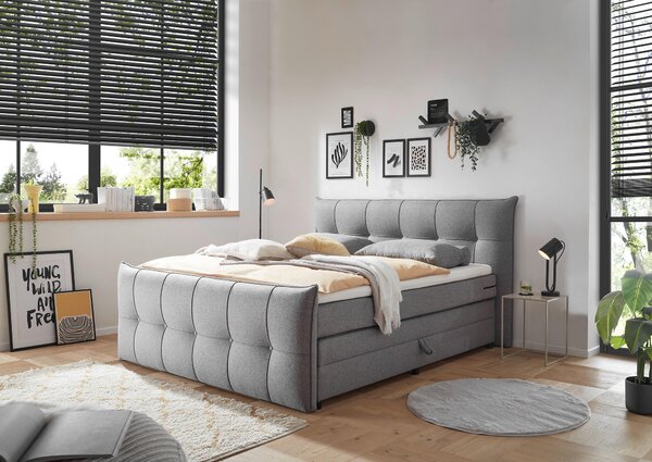 BOXSPRINGOVÁ POSTEĽ, 160/200 cm, tmavosivá MID.YOU - Online Only spálne, Online Only