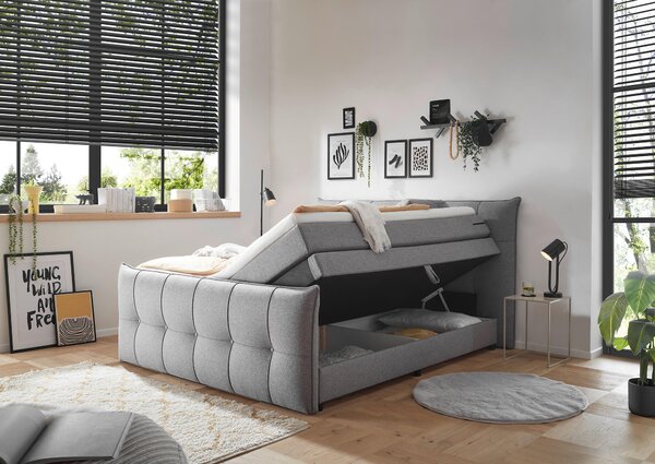BOXSPRINGOVÁ POSTEĽ, 160/200 cm, tmavosivá MID.YOU - Online Only spálne, Online Only