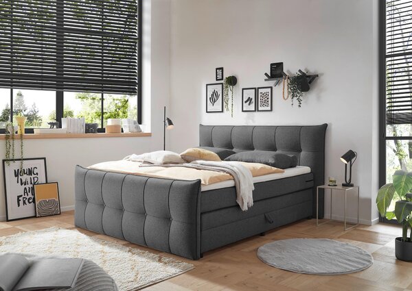 BOXSPRINGOVÁ POSTEĽ, 160/200 cm, antracitová MID.YOU - Online Only spálne, Online Only