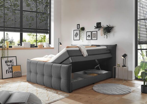 BOXSPRINGOVÁ POSTEĽ, 160/200 cm, antracitová MID.YOU - Online Only spálne, Online Only