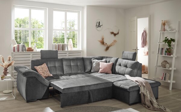 ROHOVÁ SEDAČKA, textil, sivá MID.YOU - Sedačky, Online Only