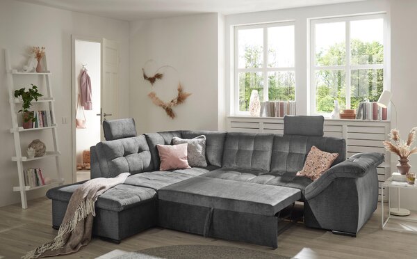 ROHOVÁ SEDAČKA, textil, sivá MID.YOU - Sedačky, Online Only
