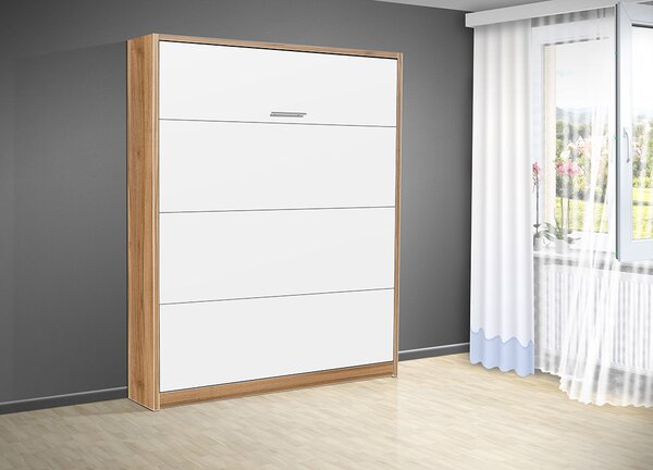 Sklápacia posteľ VS 3054 P - 200x160 cm štandardná nosnosť, farba lamina: orech lyon/biele dvere