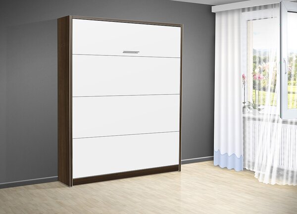 Sklápacia posteľ VS 3054 P - 200x180 cm štandardná nosnosť, farba lamina: orech/biele dvere