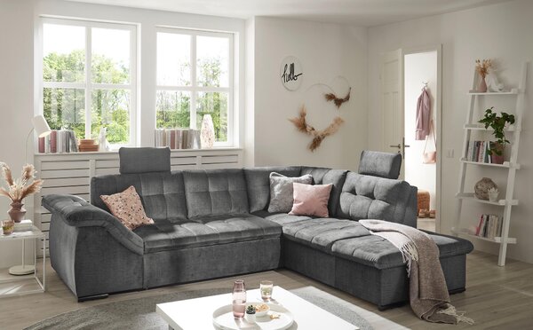 ROHOVÁ SEDAČKA, textil, sivá MID.YOU - Sedačky, Online Only