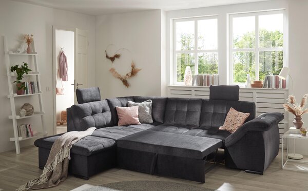 ROHOVÁ SEDAČKA, textil, čierna MID.YOU - Sedačky, Online Only