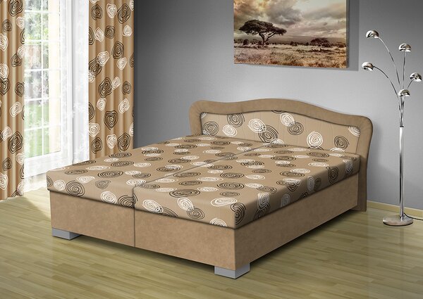 Čalúnená posteľ s úložným priestorom Sára170 čalúnenie: béžová/MEGA 31 béžová, Typ roštov: polohovacie