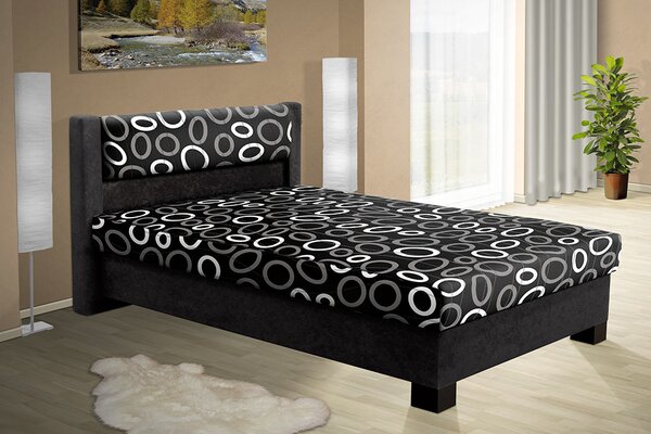 Čalúnená posteľ s úložným priestorom Nikol 120 farba čalúnenie: černá 04, čalúnenie: Mega 14 černá