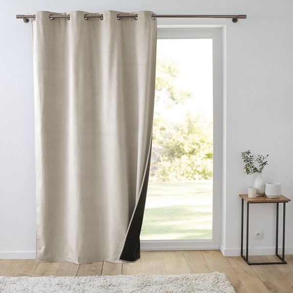 Béžový zamatový termo záves 140x260 cm Polarchic – douceur d'intérieur