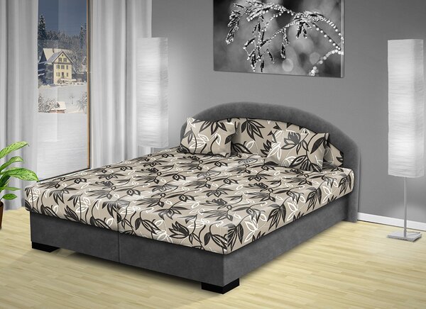 Manželská posteľ s úložným priestorom Lenka 160x200 cm farba čalounění: šedá/ Mega 013-V3 šedá