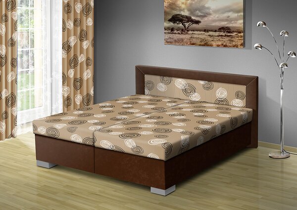 Čalúnená posteľ s úložným priestorom Vanessa 170x200 čalúnenie: hnedá/MGA 31 béžová, Typ roštov: polohovacie