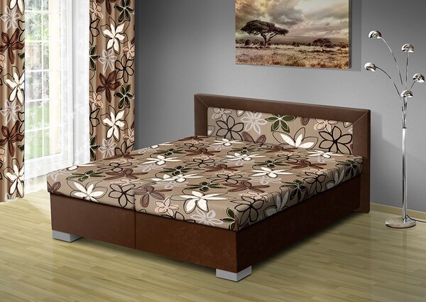 Čalúnená posteľ s úložným priestorom Vanessa 180x200 čalúnenie: hnedá/MEGA 17 hnedá, Typ roštov: polohovacie