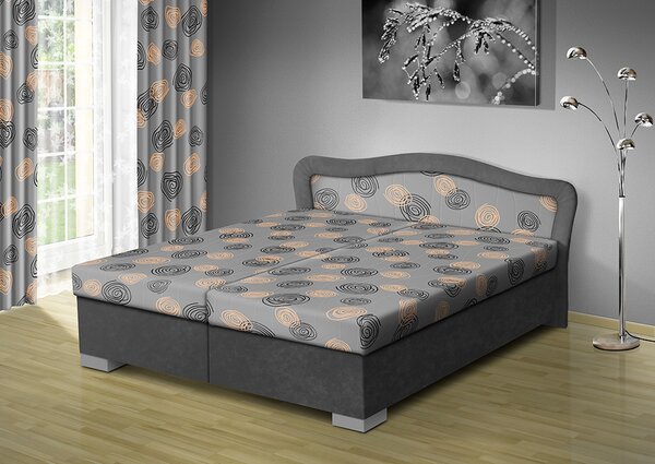 Čalúnená posteľ s úložným priestorom Sára170 čalúnenie: sivá/MEGA 31 losos, Typ roštov: polohovacie