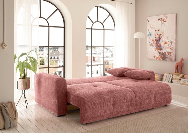 ROZKLADACIA POHOVKA, textil, koralová MID.YOU - Sedačky, Online Only