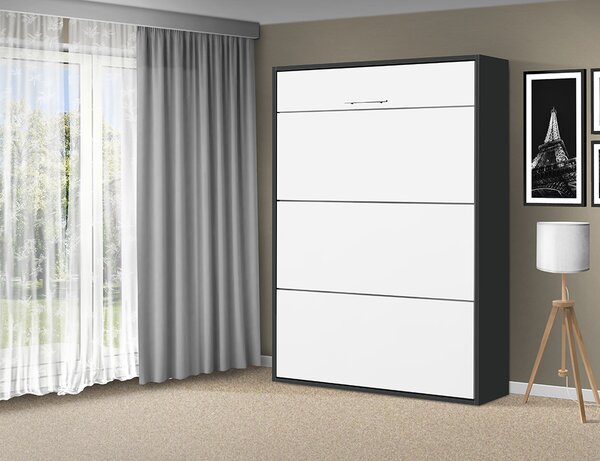 Sklápacia posteľ VS 1054 P - 200x180 cm A zvýšená nosnosť o 20 kg, farba lamina: antracit/biele dvere