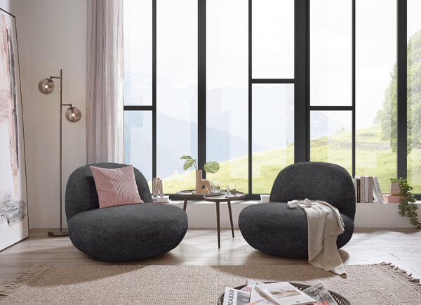 KRESLO, textil, antracitová MID.YOU - Online Only obývacie izby, Online Only