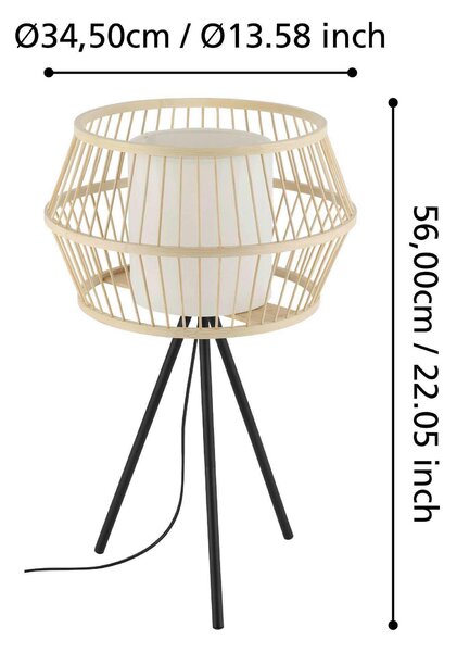 STOLNÁ LAMPA, E27, 34,5/56 cm Eglo - Online Only bytové doplnky, Online Only