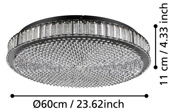 STROPNÉ SVIETIDLO, 60,5/11 cm Eglo - Online Only bytové doplnky, Online Only