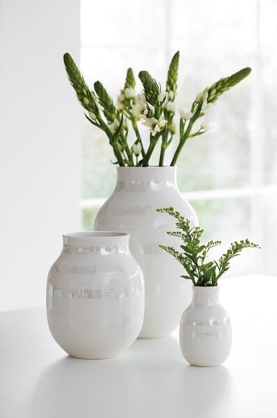 Biela kameninová váza Kähler Design Omaggio, výška 30,5 cm