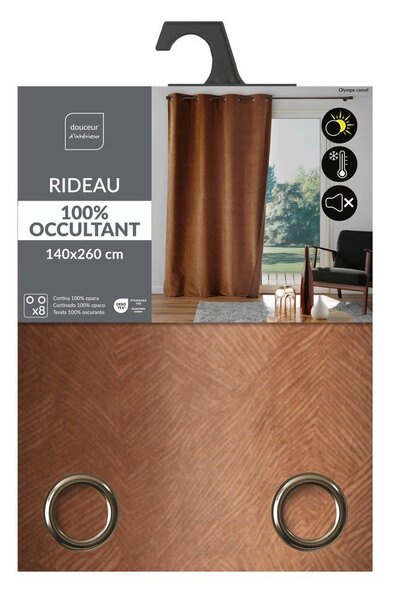 Hnedý zamatový záves 140x260 cm Olympe – douceur d'intérieur