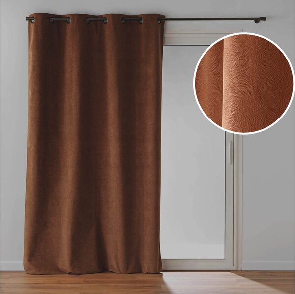 Hnedý zamatový záves 140x260 cm Olympe – douceur d'intérieur