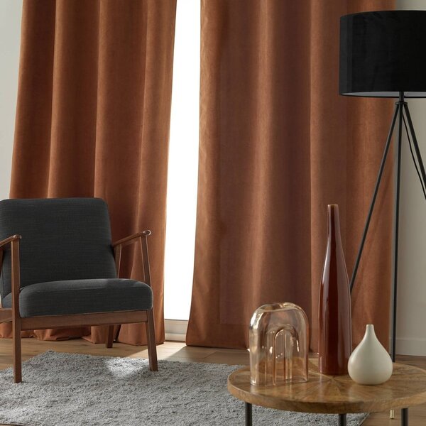 Hnedý zamatový záves 140x260 cm Olympe – douceur d'intérieur
