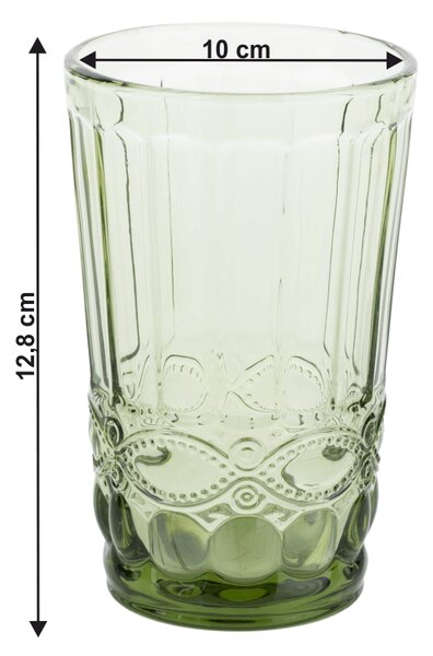 KONDELA Poháre na vodu, set 4 ks, 350 ml, farebné vintage, SAVOY TYP 1