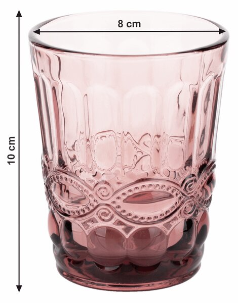KONDELA Poháre na vodu, set 4 ks, 240 ml, farebné vintage, SAVOY TYP 2