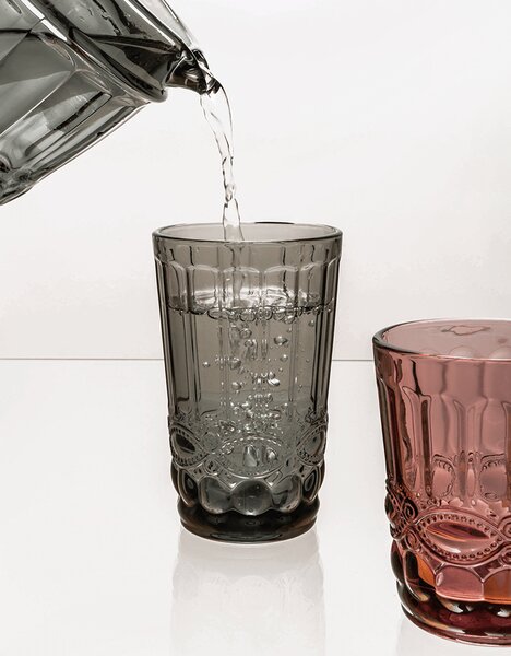 KONDELA Poháre na vodu, set 4 ks, 350 ml, farebné vintage, SAVOY TYP 1