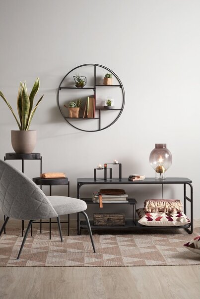 Čierna poschodová kovová polica 55 cm Across – Kave Home