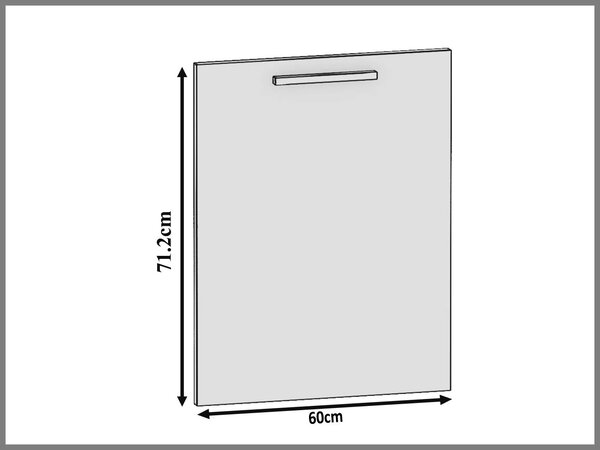 Panel na umývačku Belini zakrytý 60 cm šedý mat